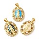 Серьги из латуни с микропаве и цирконием в стойке KK-P268-06A-G-1