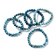 Natürliche Apatit runde runde Perlen Stretch-Armbänder BJEW-G697-01A-1