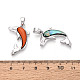 Подвески из сплава и окрашенных натуральных раковин морского ушка&nbsp;PALLOY-T093-07M-3