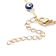 Brass Enamel Evil Eye Link Chain Necklaces NJEW-JN03456-5