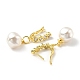 Boucles d'oreilles créoles pendantes en perles de plastique avec zircone cubique transparente EJEW-A070-06G-2