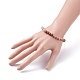 Bracelet extensible en perles rondes en bois de wengé naturel et pierres précieuses pour femme BJEW-JB07544-5