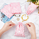 NBEADS 20 Pcs Pink Silk Brocade Jewelry Pouches ABAG-WH0028-11D-3