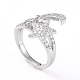 Brass Micro Pave Clear Cubic Zirconia Finger Rings RJEW-L098-006P-2