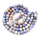 Brins de perles rondes en verre craquelé opaque GLAA-T031-10mm-01B-2