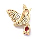 Real 18K Gold Plated Brass Micro Pave Cubic Zirconia Pendants X-KK-D004-27G-3