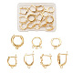 Fashewelry 14pcs7スタイル真鍮フープピアス  18KGP本金メッキ  2個/スタイル KK-FW0001-07-1