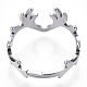 304 anello regolabile in corno di cervo in acciaio inossidabile per donna RJEW-T027-06P-4