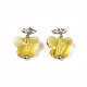 Faceted Transparent Glass Charms GLAA-T024-06L-2
