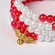 Perles de verre bracelets quatre boucles d'enveloppement BJEW-JB01800-3