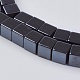 非磁性合成ヘマタイトビーズ連売り  正方形  ブラック  サイズ：幅さ約6mm  長さ6mm  穴：1mm  約68個/連 X-G-H1076-1-3