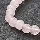 Naturelle quartz rose de perle bracelets extensibles BJEW-A117-B-11-3