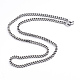 Men's 304 Stainless Steel Wheat Chain & Cuban Link Chain Necklaces NJEW-L173-001-AS-2