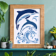 FINGERINSPIRE Dolphins Stencil 29.7x21cm Dolphin Mural Stencil Sea Ocean Creatures Stencils DIY Craft Sea Animal Stencil for Painting on Wood Tile Paper Fabric Floor DIY-WH0202-206-5