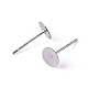 316 Surgical Stainless Steel Flat Round Blank Peg Stud Earring Settings STAS-R073-02-2