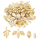 DICOSMETIC 56Pcs 4 Style Tree Leaf Charms Leaves Branch Charms Gold Plated Leaf Charms Rack Plating Brass Pendants Dangle Jewelry Component for Thanksgiving Autumnal Bracelet Necklace Making KK-DC0001-18-1