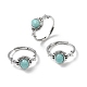 Натуральные кольца амазонитовых пальцев RJEW-A084-03P-06-4