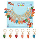 18Pcs 6 Color Alloy Enamel Leaf Charms Locking Stitch Markers AJEW-PH01453-1