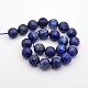 Facettes lapis rondes naturelles perles lazuli brins G-E302-081-18mm-2