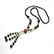 Perfektes Design Glas Perlen Quaste Halsketten X-NJEW-N0040-13A-1