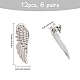 CHGCRAFT 6 Pairs Alloy Wing Brooch for Backpack Clothes JEWB-CA0001-31-2