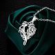 Silver Plated Brass Cubic Zirconia Heart Pendant Necklaces NJEW-BB03294-D-4