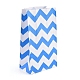 白いクラフト紙袋  ハンドルなし  保存袋  波の模様  ブルー  23.5x13x8cm CARB-I001-02B-2