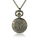 Flat Round with Skull and Crossbone Alloy Quartz Pocket Watches WACH-N039-23AB-2