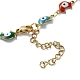 Moon with Evil Eye Enamel Link Chain Necklace NJEW-G117-02G-01-3