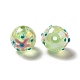 Perles rondes acryliques craquelées transparentes de couleur ab OACR-A013-04D-1