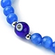 Stretch-Armband aus Bunte Malerei-Perlen mit Katzenauge und bösem Blick BJEW-JB09803-4