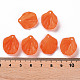 透明つや消しアクリルパーツ  花弁  レッドオレンジ  19.5x16.5x4mm  穴：1.5mm MACR-S371-01A-726-4