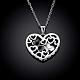 Fashion Popular Silver Plated Brass Enamel Cable Chain Heart Pendant Necklaces NJEW-BB01572-2