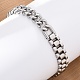 Браслеты из нержавеющей стали 304 с кубинскими звеньями и цепочкой в виде пантеры для женщин и мужчин BJEW-R018-11P-3