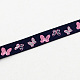 Single Face Butterfly Printed Polyester Grosgrain Ribbon OCOR-S033-9mm-05-1