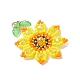 Подсолнух из стеклянных бусин с подвесками в виде листьев PALLOY-MZ00856-3