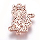 Eco-Friendly Brass Micro Pave Cubic Zirconia Kitten Links connectors ZIRC-F087-04RG-RS-2