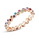 Real 18K Rose Gold Plated Eco-Friendly Alloy Czech Rhinestone Rings RJEW-AA00285-6#-RG-1