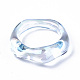 透明樹脂指輪  ABカラーメッキ  ライトスカイブルー  usサイズ6 3/4(17.1mm) RJEW-T013-001-E06-4