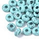 Perles européennes turquoise synthétiques teintes G-Q503-12-1