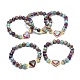 Bracelets à maillons coeur regalite naturel/jaspe impérial/sédiment marin jaspe coeur G-G974-07-1