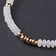 Natürliche weiße Jade geflochtene Perlen Armbänder BJEW-O175-C14-2