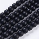 Chapelets de perle en pierre noire synthétique X-G-R345-6mm-38-1-1