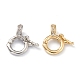 Brass Micro Pave Clear Cubic Zirconia Twister Clasps ZIRC-A014-07-1