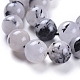 Quartz naturel tourmaliné / perles de quartz rutile noires G-E558-04-12mm-3