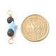 Natural Lava Rock & Acrylic Beads Links Connectors PALLOY-JF01143-4
