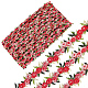 15 ヤードの花ポリエステル刺繍レースリボン  洋服アクセサリーデコレーション  レッド  3/4インチ（20mm） OCOR-WH0070-77F-1