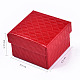 厚紙のジュエリーボックス  リングのために  ピアス  ネックレス  内部のスポンジ  正方形  レッド  5~5.1x5~5.1x3.3~3.4cm CBOX-S021-002A-5
