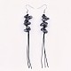 Natural Gemstone Chip Beads Dangle Earring EJEW-JE03161-3