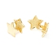 Brass Star Hoop Earrings for Women EJEW-P196-16G-2